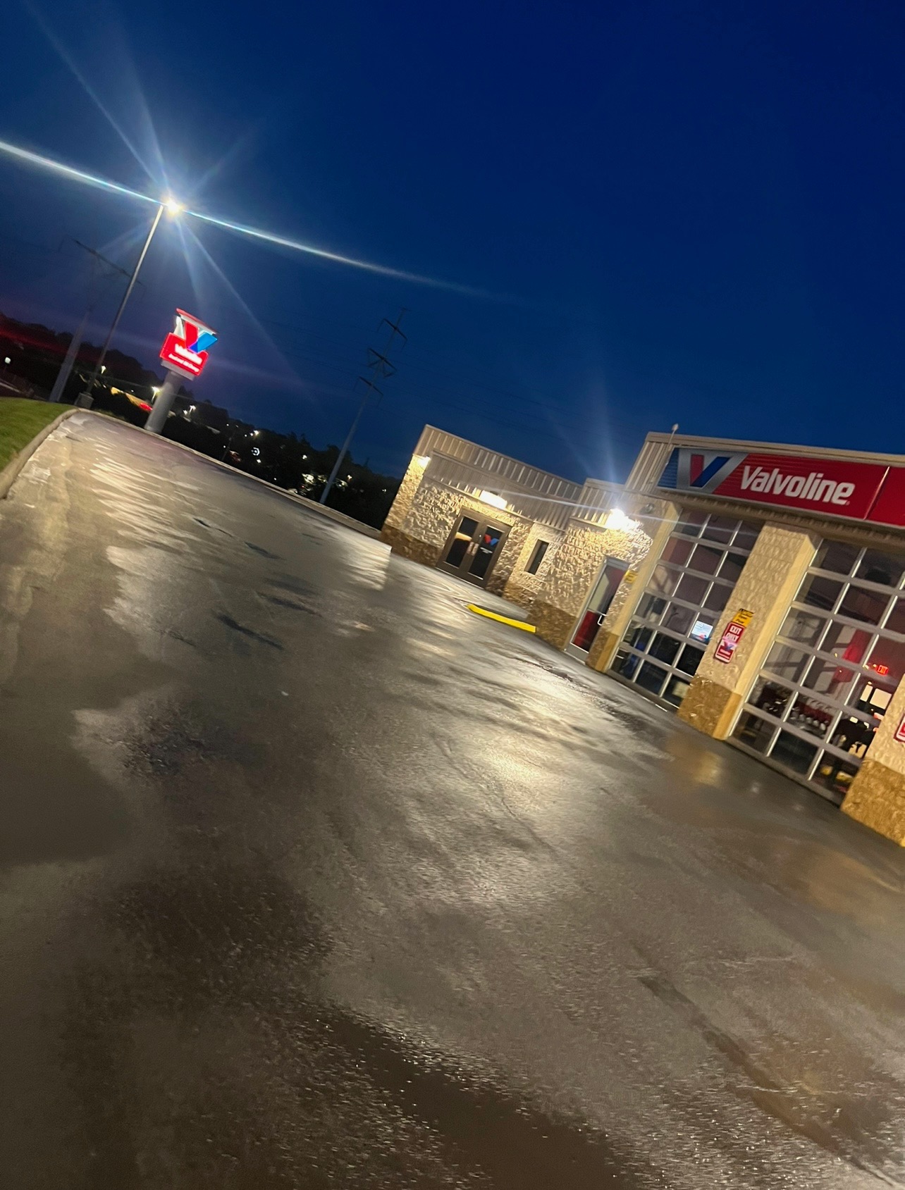 Church lot with fresh lines